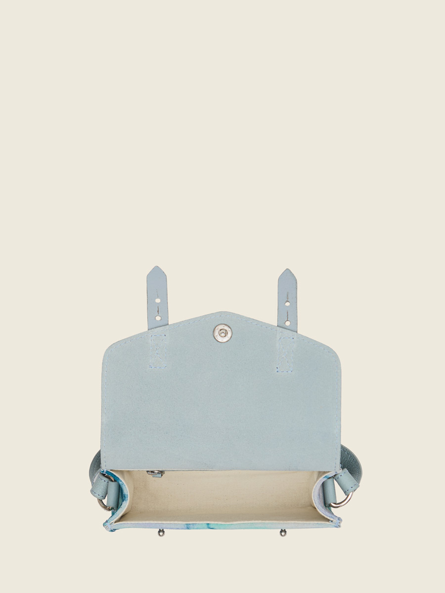 Petit sac bandoulière en cuir bleu LeMini Indispensable - Tie & Dye Bleu vue portee