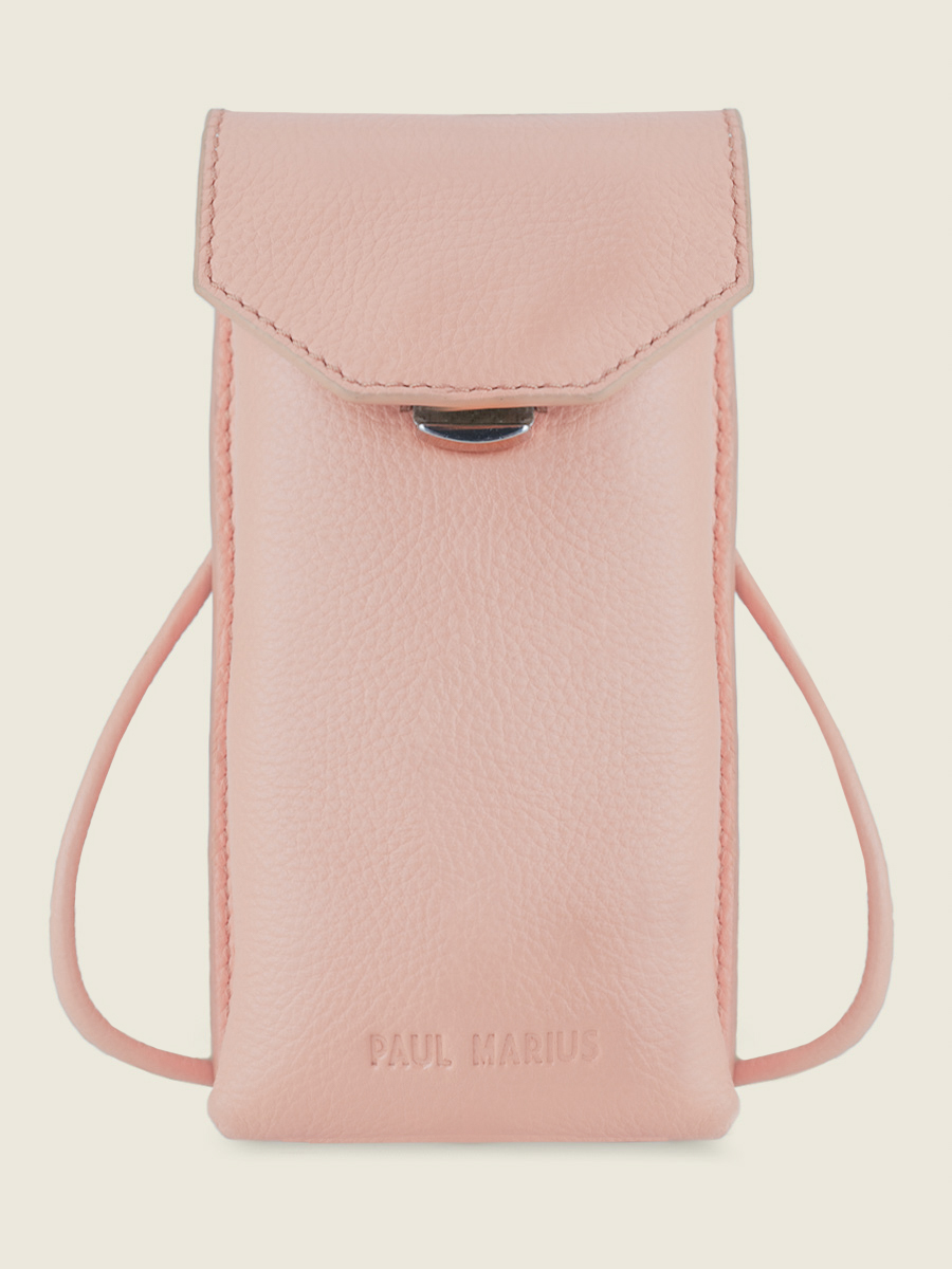 photo-vue-de-face-sac-telephone-cuir-rose-eva-pastel-poudre-paul-marius-m71-pt-pi