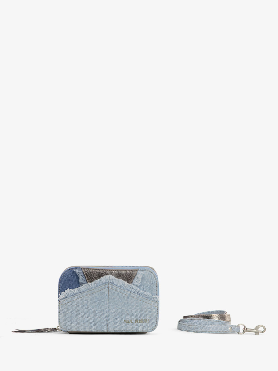 photo-vue-de-cote-sac-banane-cuir-jean-argente-femme-labanane-denim-acier-paul-marius-m66-gm-denim