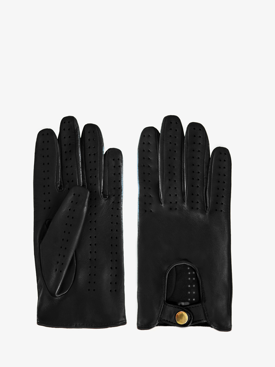 Gants Pilote Femme Allure Noir - gants en cuir noir femme