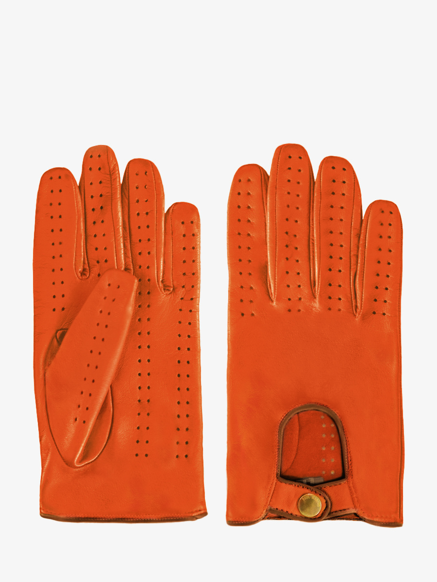 Gants Pilote Allure Orange Naturel gants en cuir orange femme