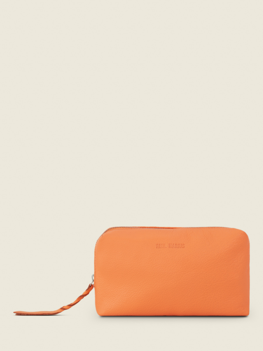 photo-vue-de-face-trousse-maquillage-cuir-orange-adele-pastel-abricot-paul-marius-m500-pt-o