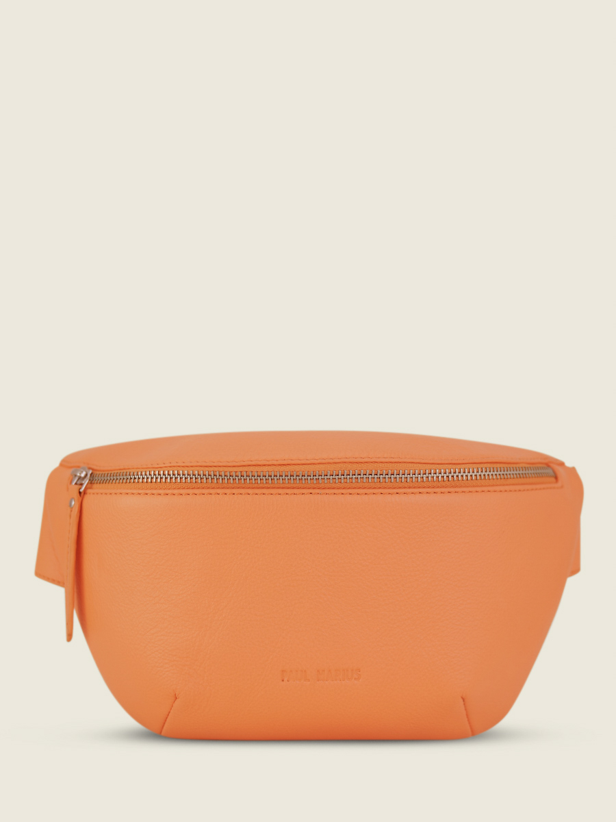 photo-vue-de-face-sac-banane-cuir-orange-labanane-pastel-abricot-paul-marius-m503-pt-o