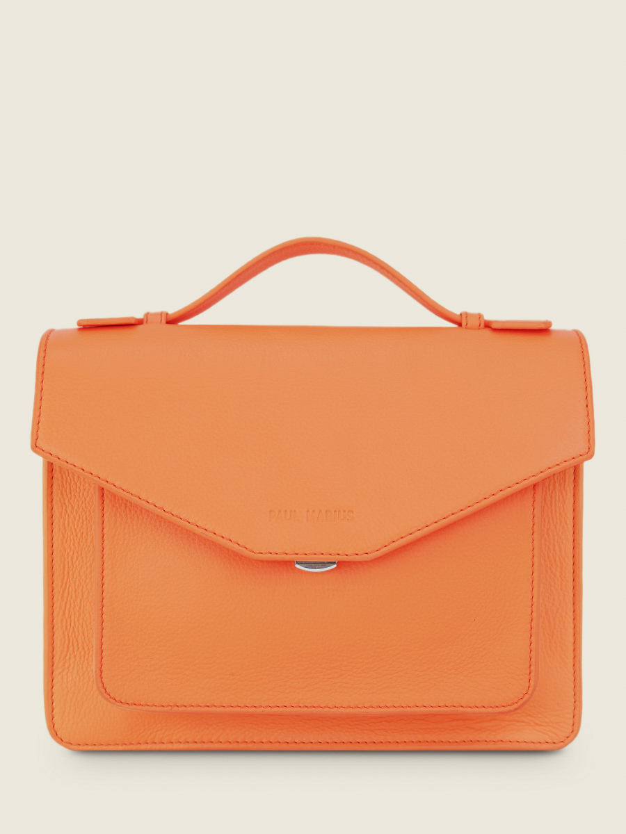 photo-vue-de-cote-sac-main-cuir-orange-simone-pastel-abricot-paul-marius-w33-pt-o