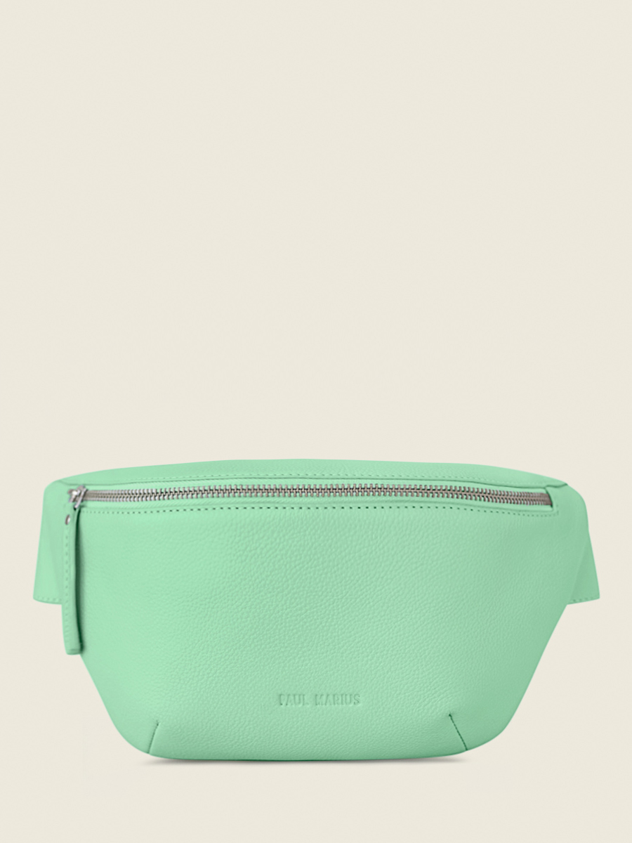 photo-vue-de-cote-sac-banane-cuir-vert-labanane-pastel-menthe-paul-marius-m503-pt-gr