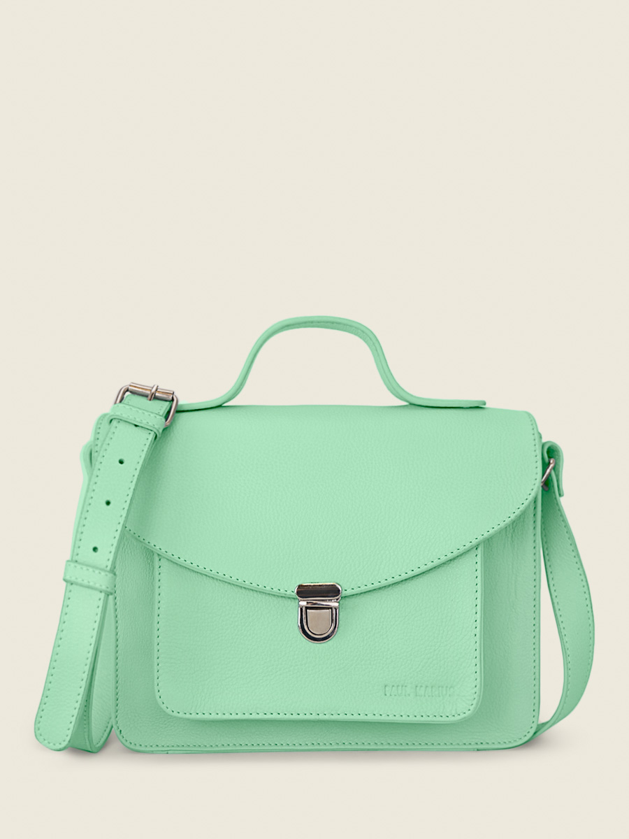 photo-vue-de-cote-sac-main-cuir-vert-femme-mademoiselle-george-pastel-menthe-paul-marius-w05-pt-gr