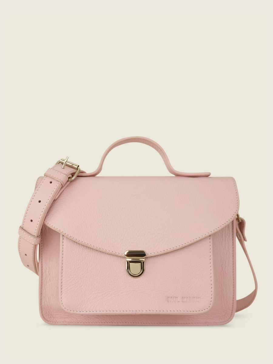 photo-vue-de-face-sac-main-cuir-rose-mademoiselle-george-pastel-poudre-paul-marius-w05-pt-pi