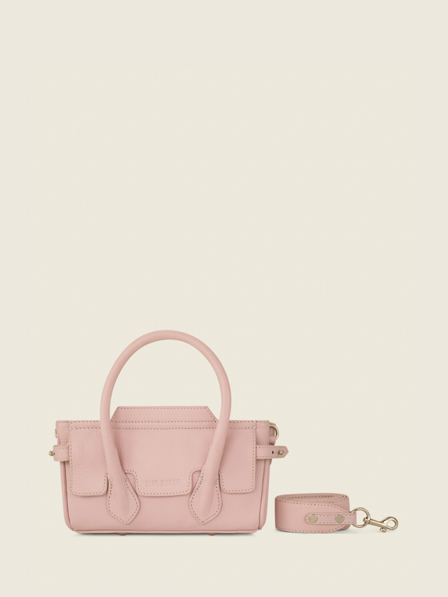 photo-vue-de-face-mini-sac-main-cuir-rose-madeleine-xs-pastel-poudre-paul-marius-w31xs-pt-pi