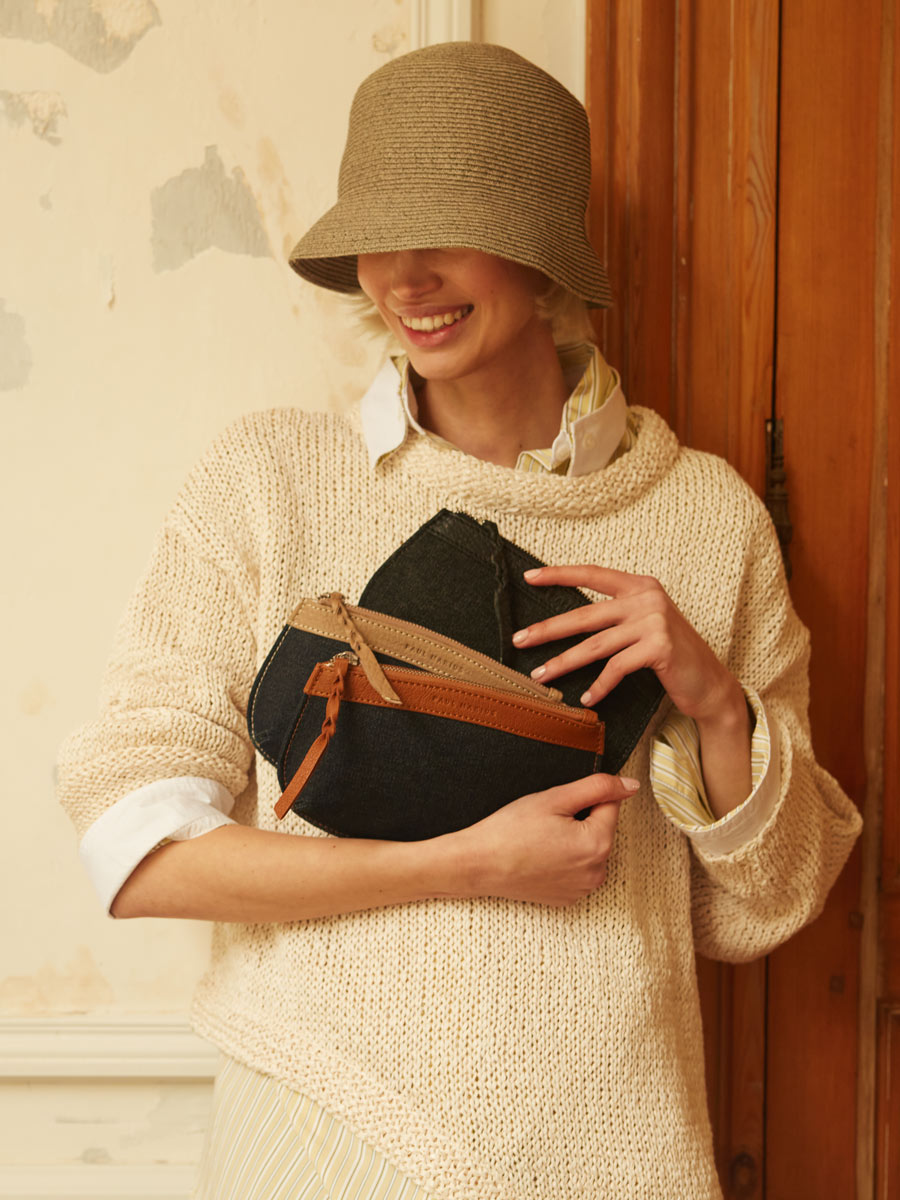 LaPochette Polly - Denim / Naturel vue cote