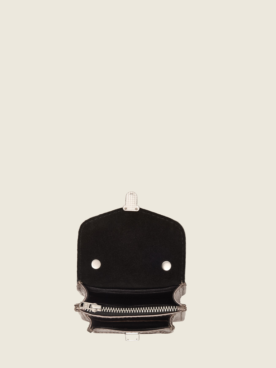 Porte-monnaie Bijou de Sac Mademoiselle George Nano Acier photo focus matiere