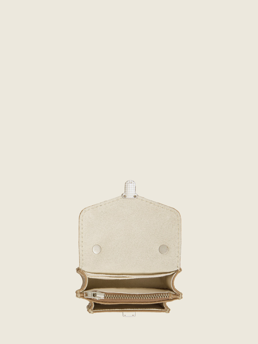 Porte-monnaie Bijou de Sac Mademoiselle George Nano Taupe photo focus matiere