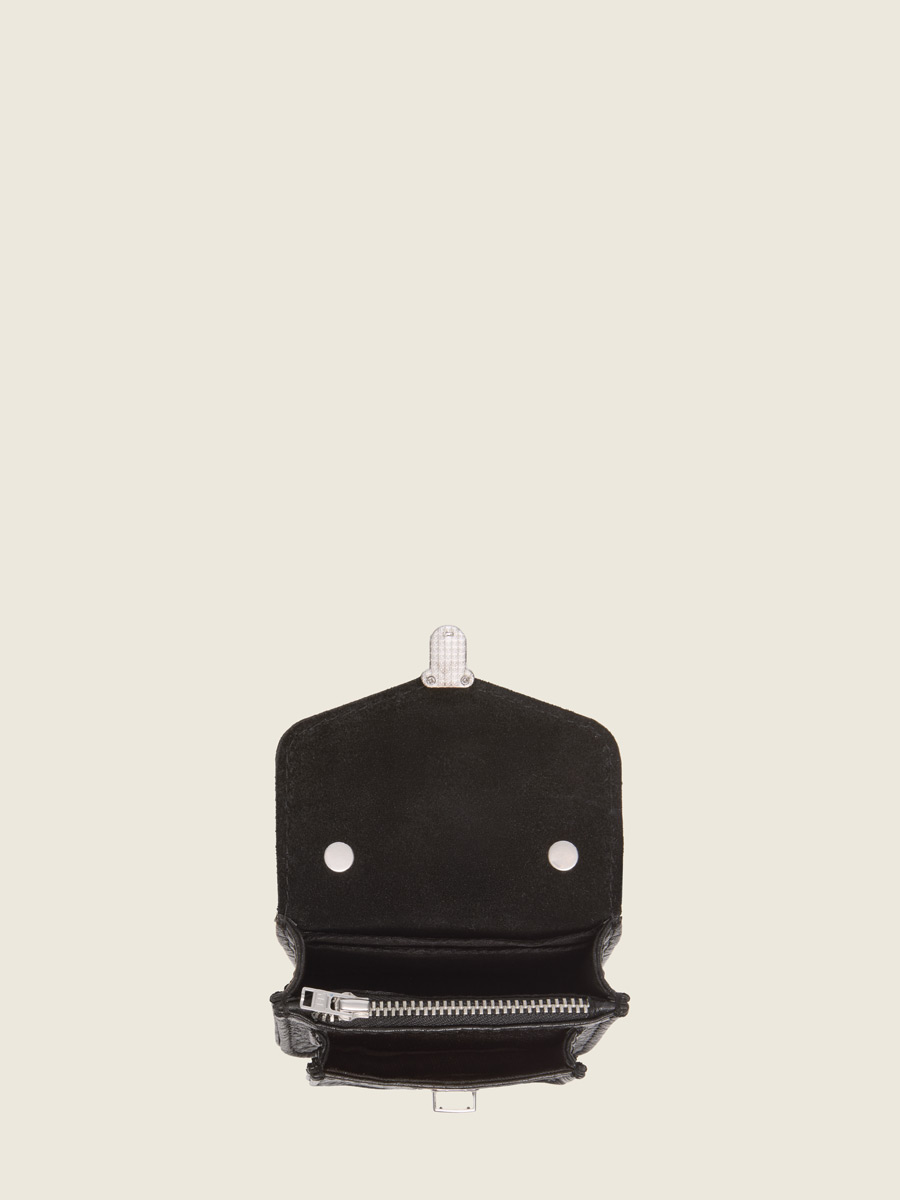 Porte-monnaie Bijou de Sac Mademoiselle George Nano Noir photo focus matiere