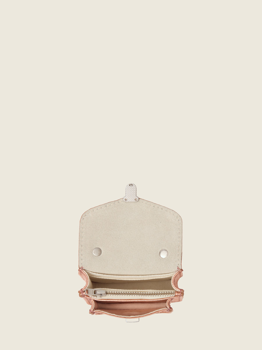 Porte-monnaie Bijou de Sac Mademoiselle George Nano Or Rose photo focus matiere