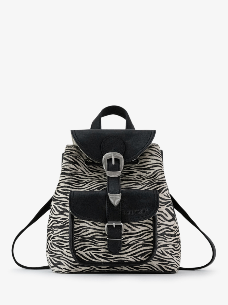 photo-vue-de-face-sac-a-dos-cuir-femme-lebaroudeur-zebre-paul-marius-