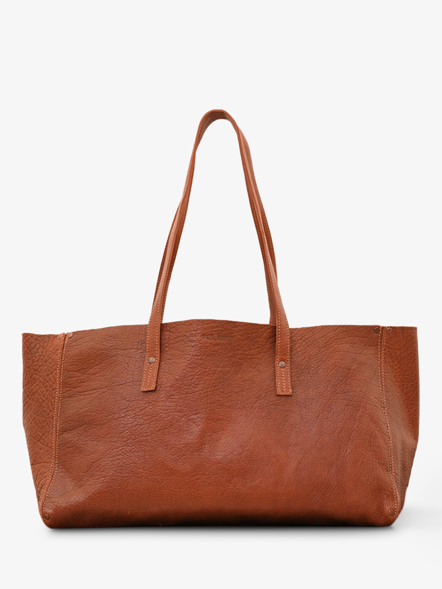 photo-vue-de-face-cabas-cuir-femme-marron-leffronte-m-naturel-paul-marius-w12-l