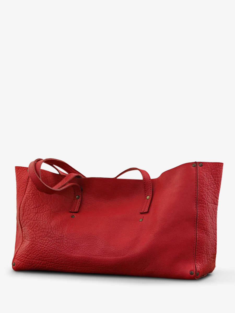 Sac cabas cuir rouge cheap
