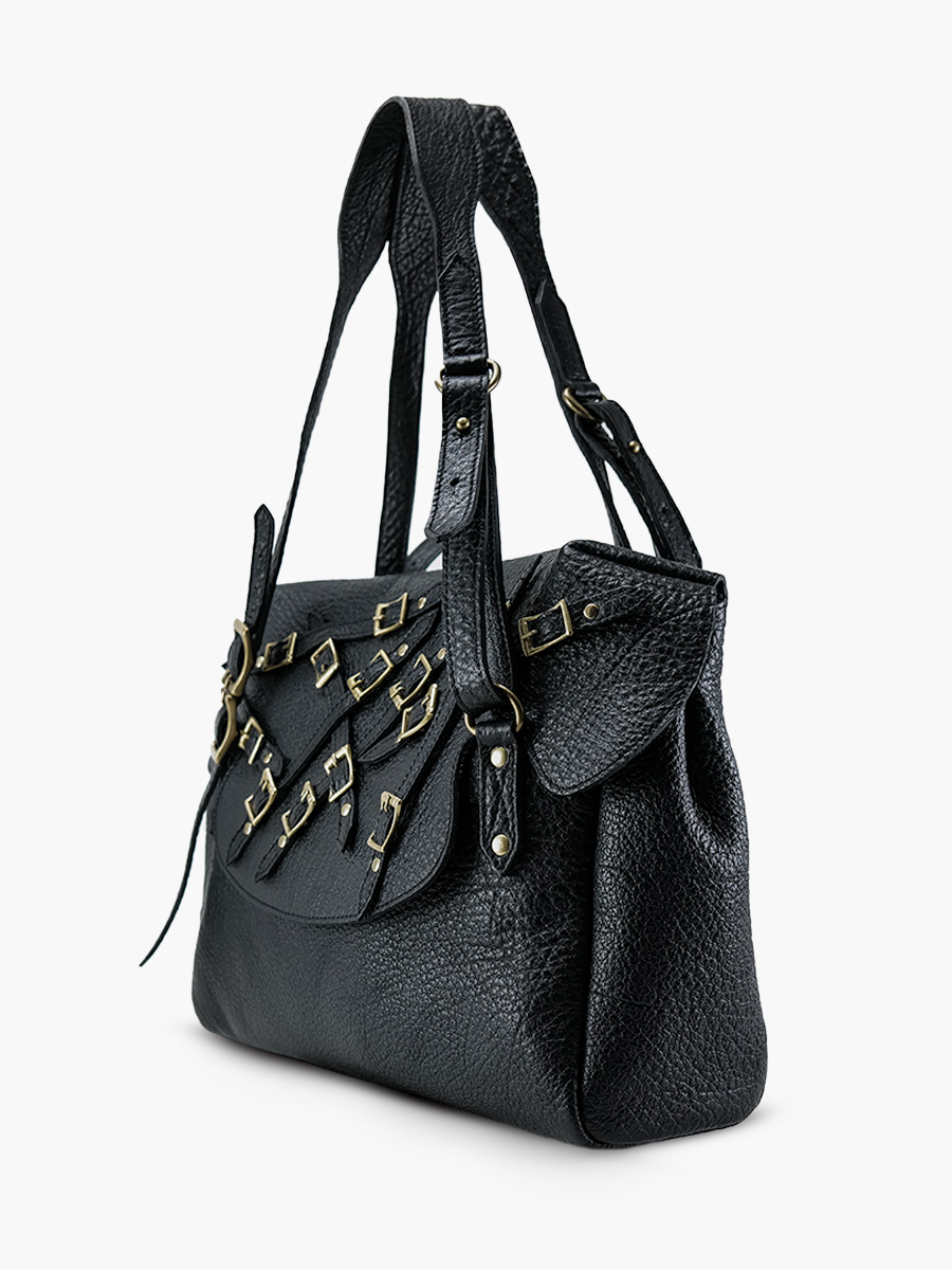 photo-vue-de-cote-sac-cuir-femme-noir-lasophistiquee-l-edition-noire-paul-marius-w27m-bed-n1