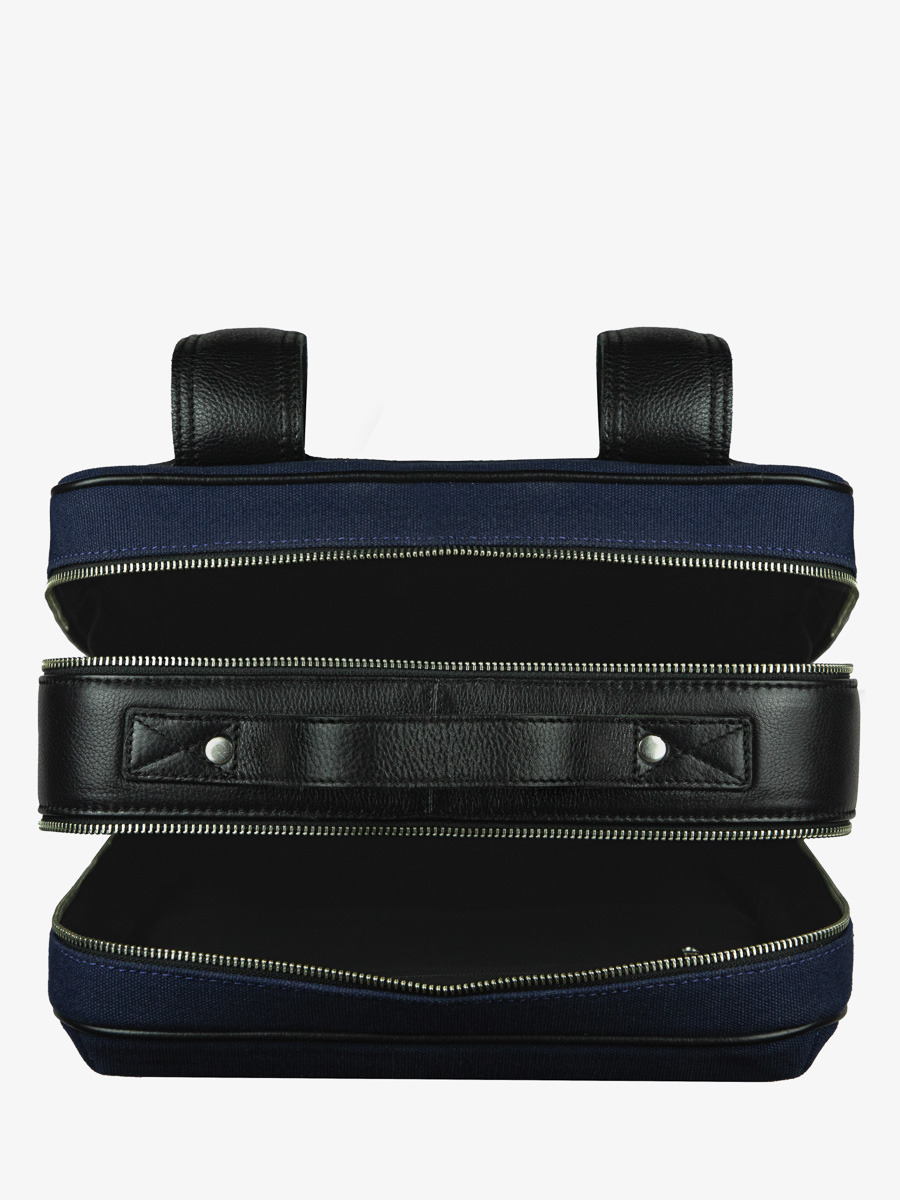 photo-vue-portee-sac-a-dos-cuir-unisexe-bleu-noir-urbain-noir-toile-bleu-marine-paul-marius-b08-obl-bluc