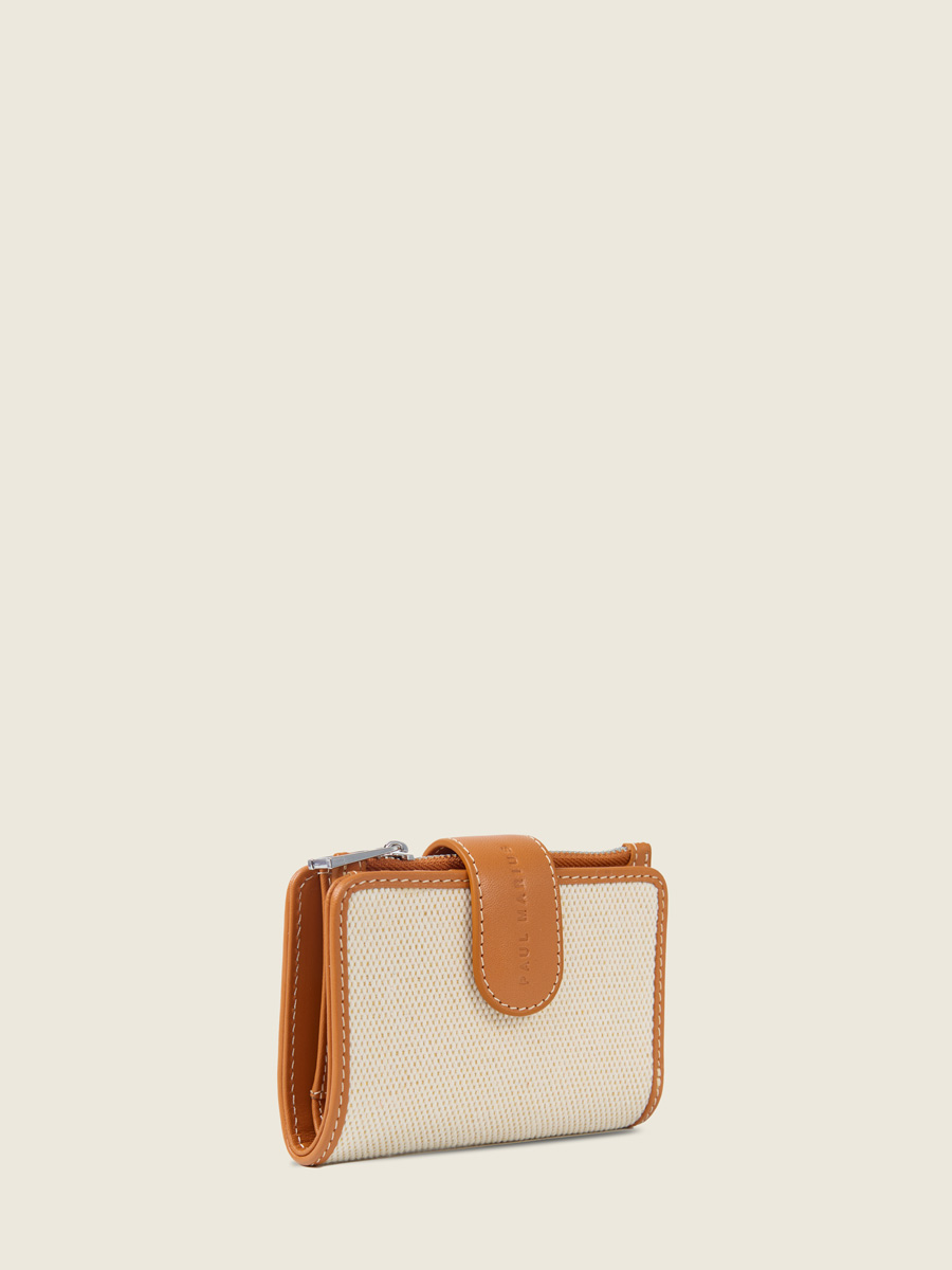 Portefeuille en toile beige Valentine Escapade - Toile Beige vue cote