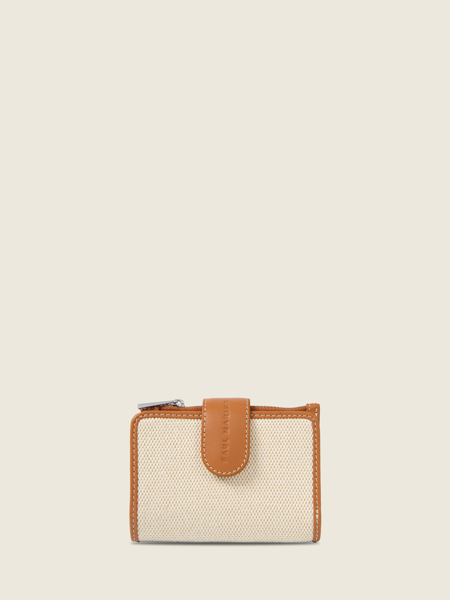 Portefeuille en toile beige Valentine Escapade - Toile Beige vue face