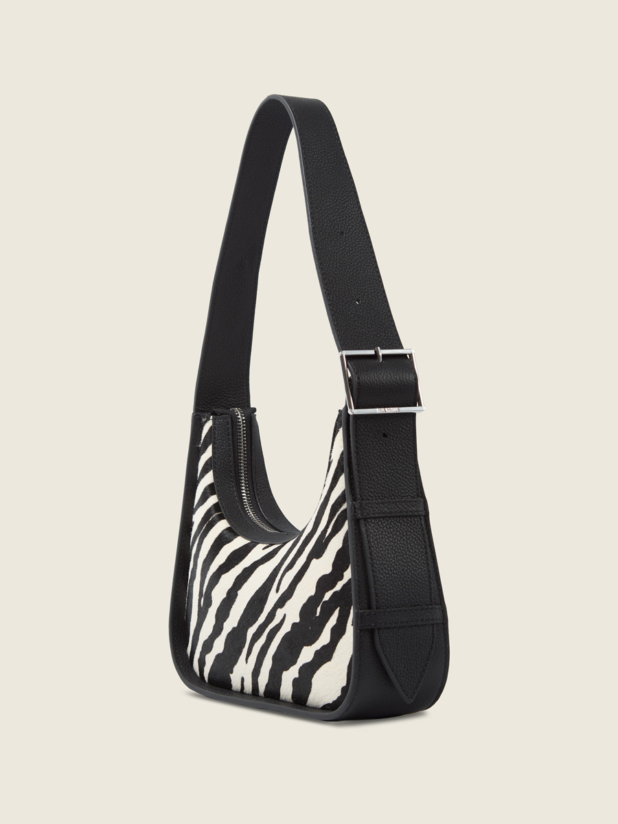 sac-baguette-victoire-xs-tigre-cuir-femme-noir-blanc-vue-cote-w54xs-ti-b-w    
