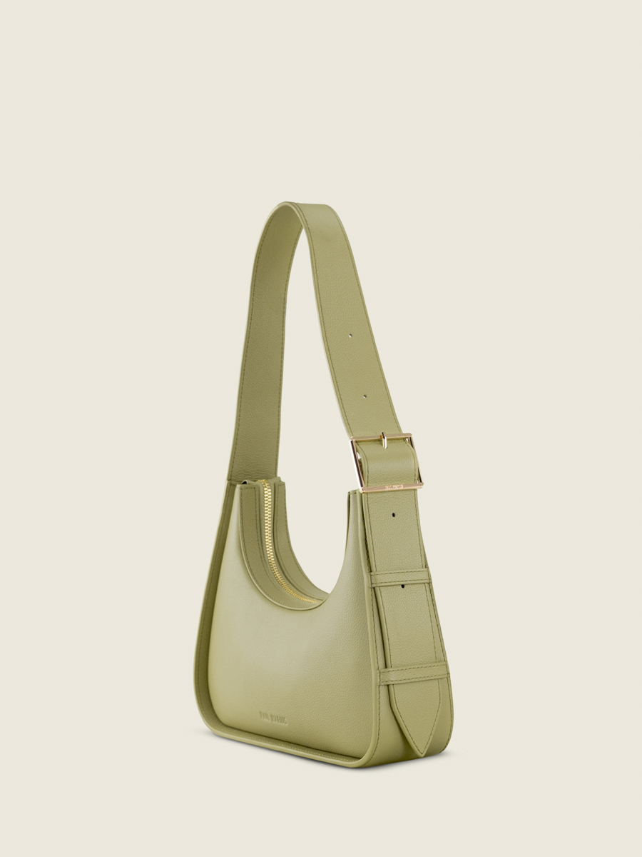 mini-sac-baguette-cuir-vert-victoire-xs-amande-vue-cote-w54xs-al