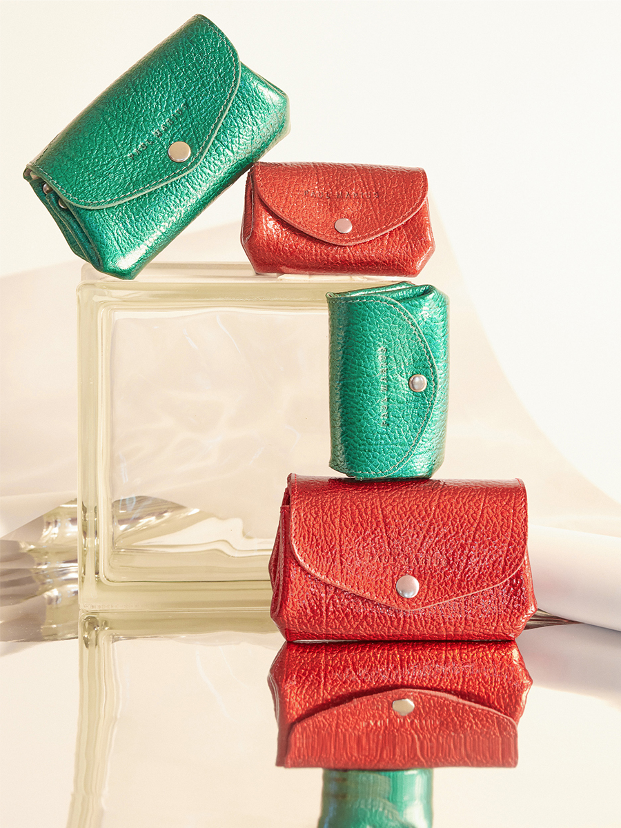 Porte-monnaie en cuir rouge LeGustave - Star Flamme vue portee