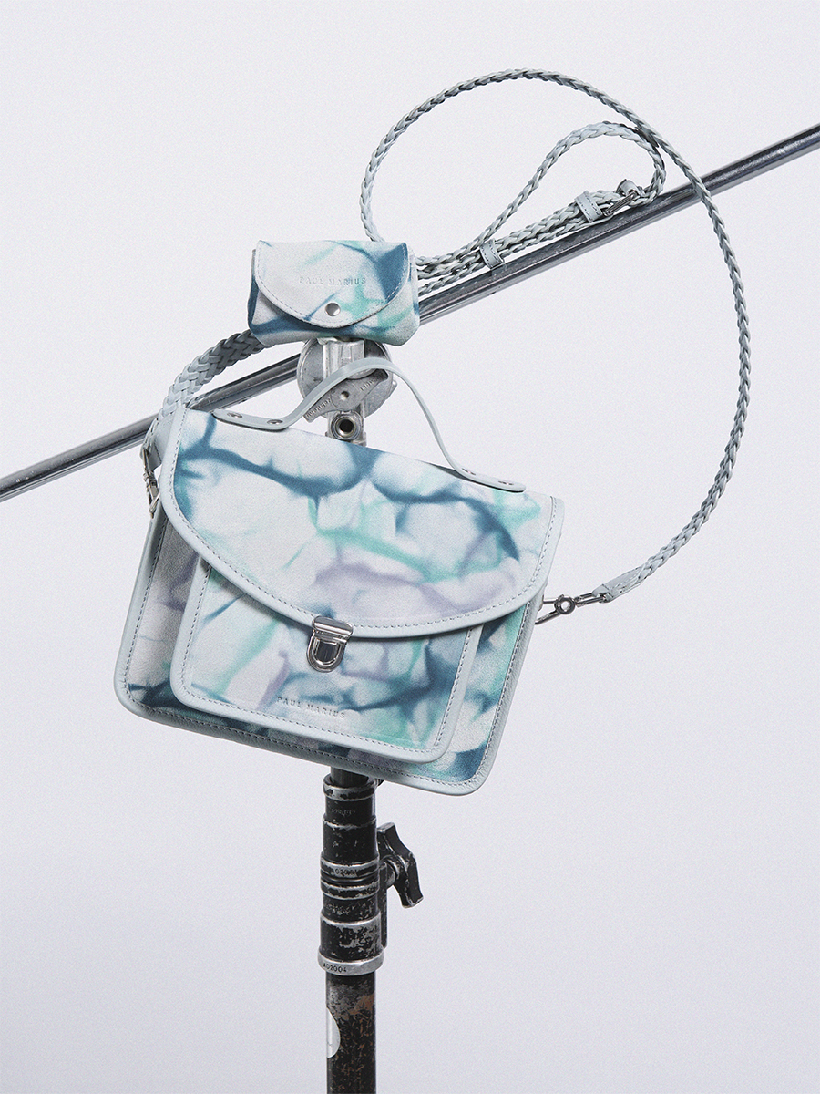 Porte-monnaie en cuir bleu LeGustave - Tie & Dye Bleu vue cote