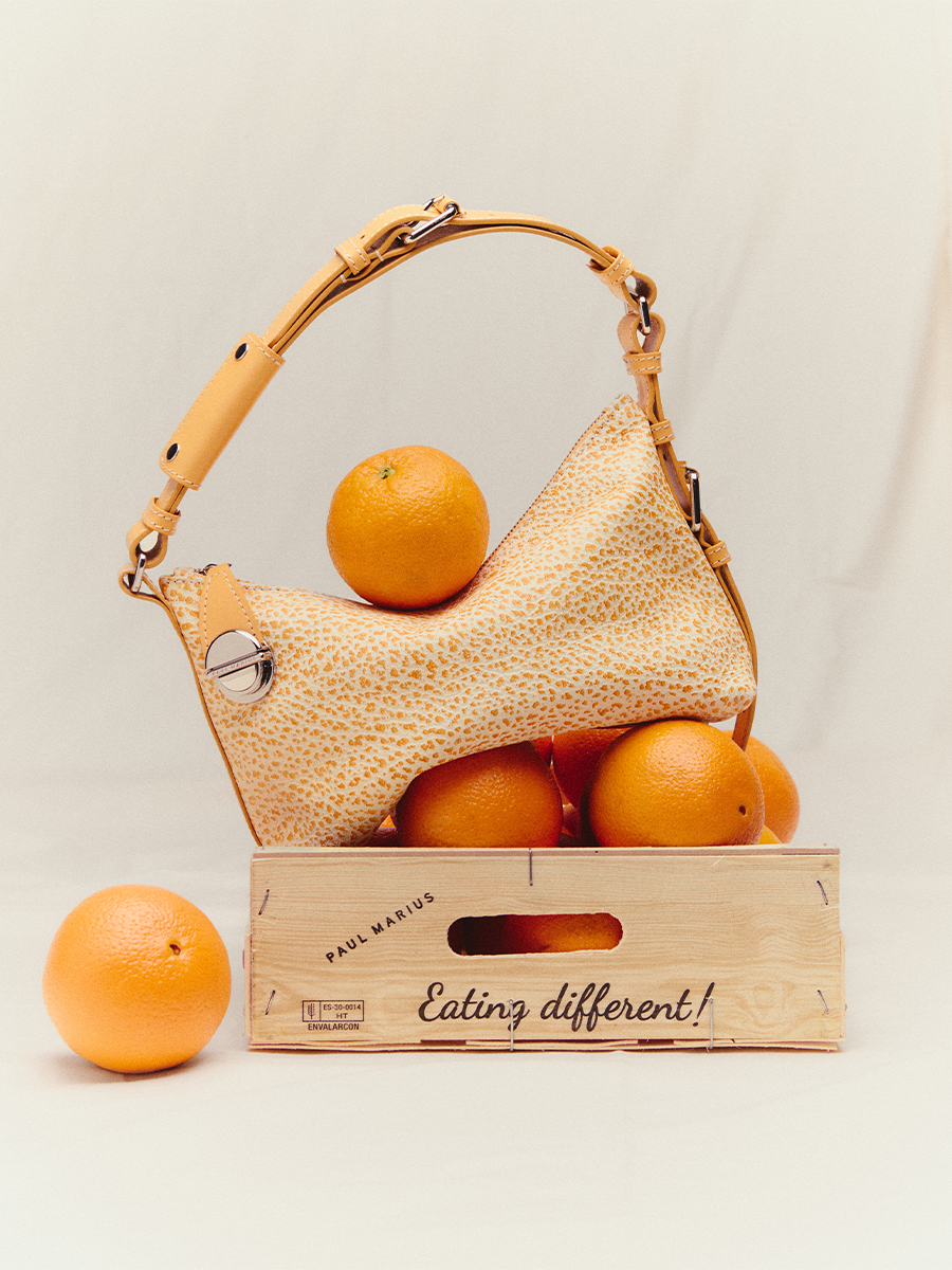 Sac baguette en cuir orange Elliott Baguette - Orangeade vue cote