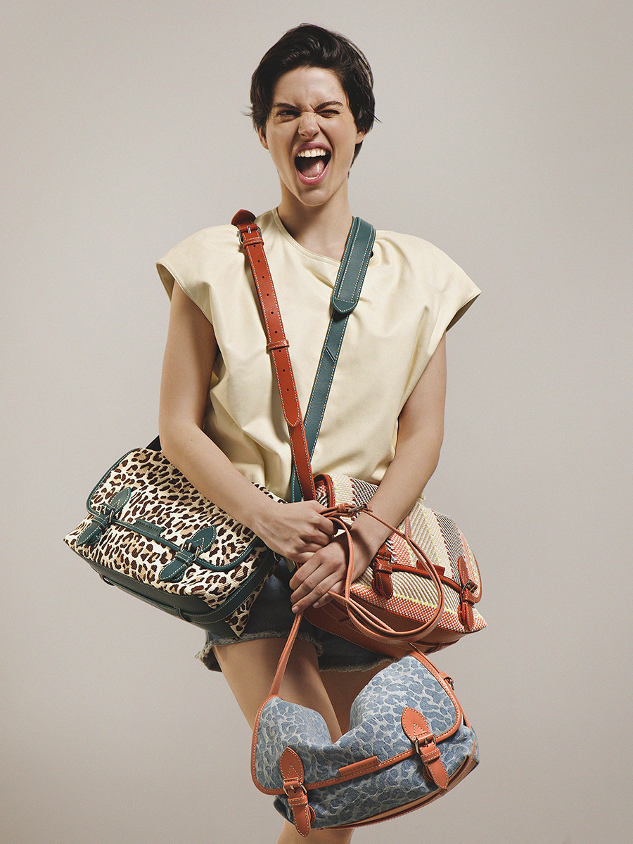 Sac bandoulière denim léopard Loulou - Denim / Léopard vue cote