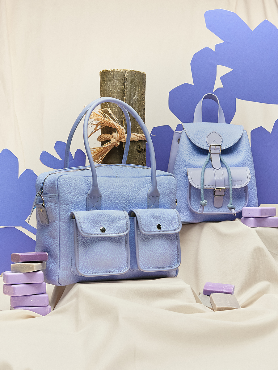 Sac à main en cuir violet LeDandy - Lavande vue cote