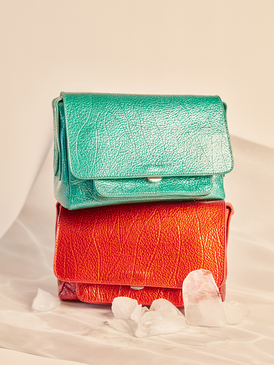 Sac bandoulière en cuir bleu Diane S - Star Lagon vue portee