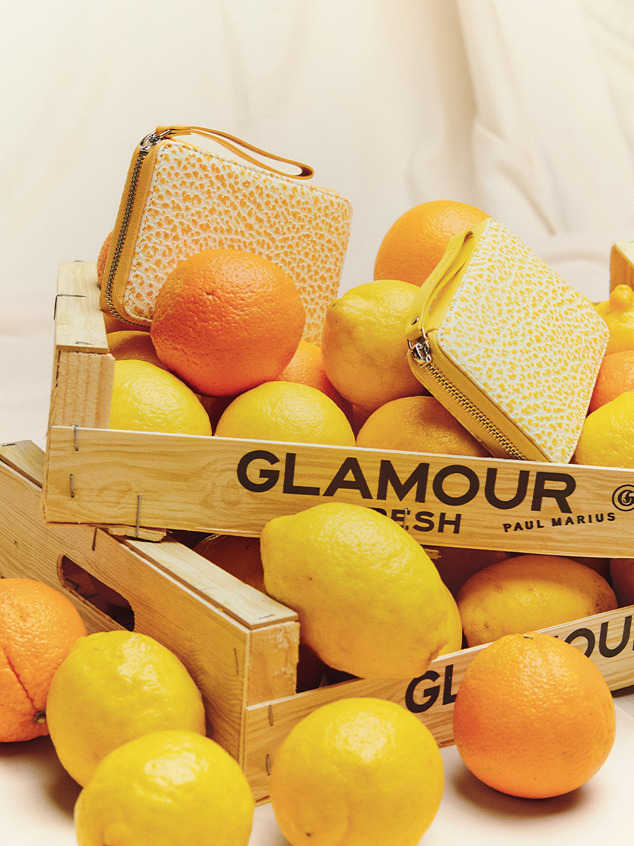 Portefeuille en cuir jaune LePortefeuille Alice - Citronnade vue cote