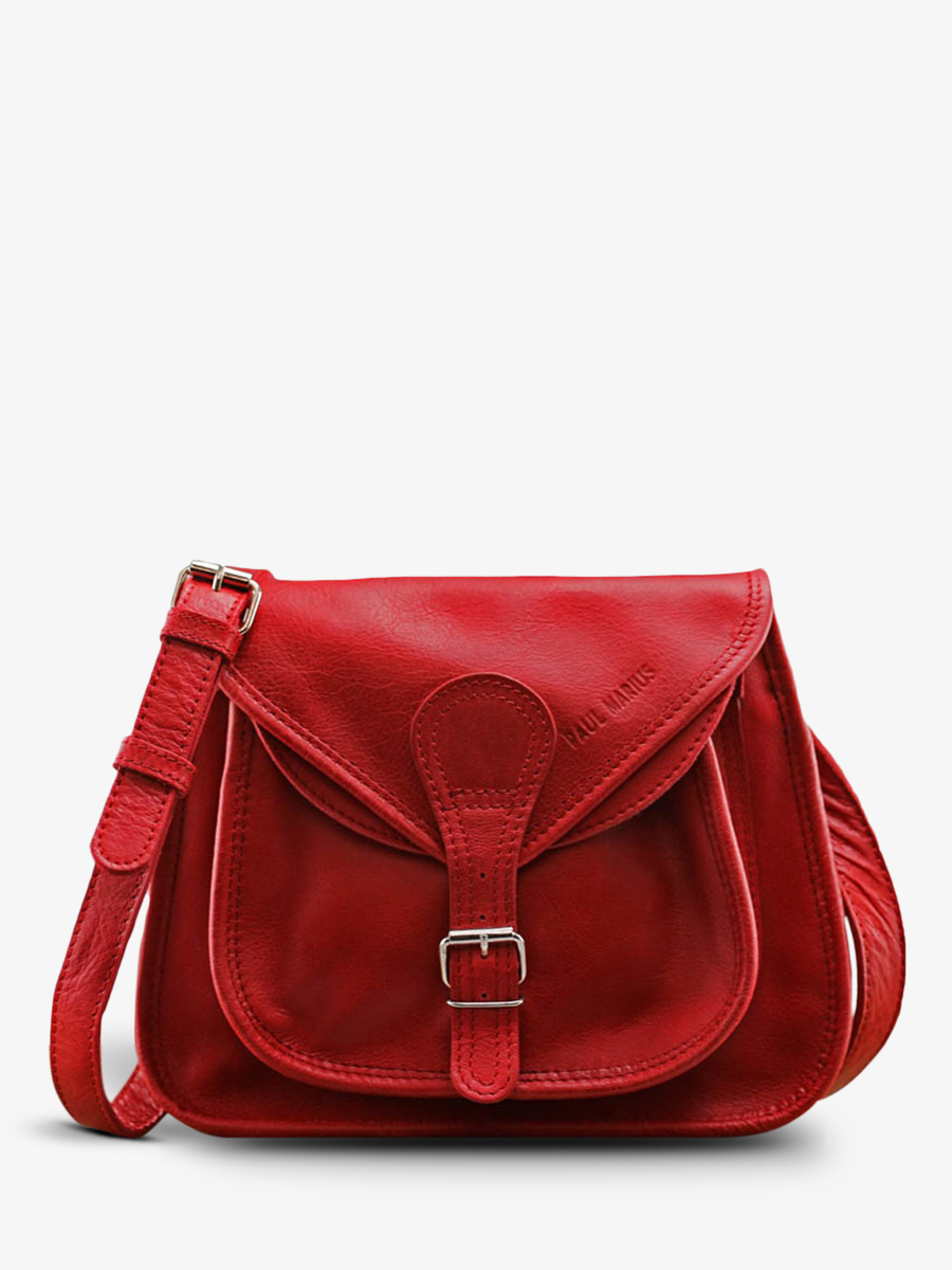 photo-vue-de-face-sac-bandouliere-cuir-femme-rouge-labesace-rouge-paul-marius-m09-r