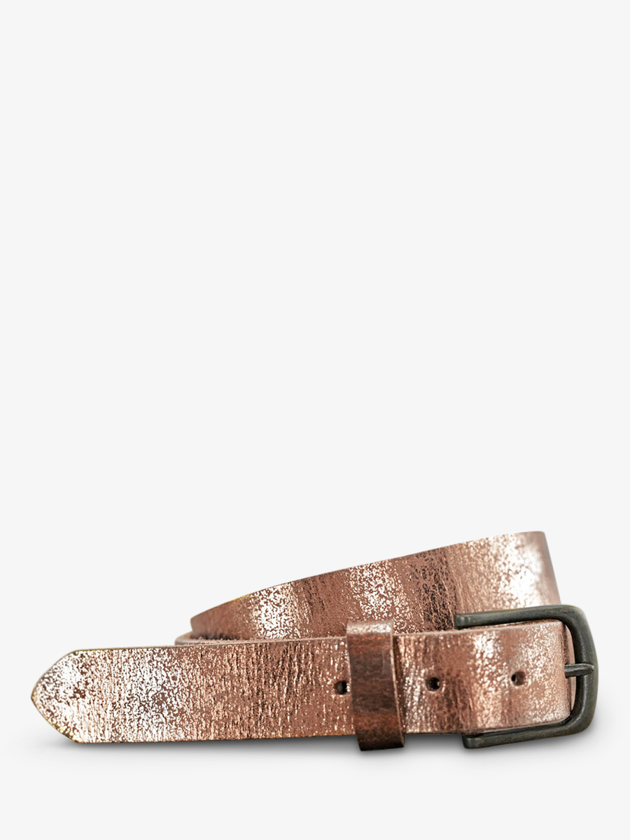 LaCeinture Boucle Eclats Or Rose ceinture en cuir pour homme et femme Dor Rose PAUL MARIUS