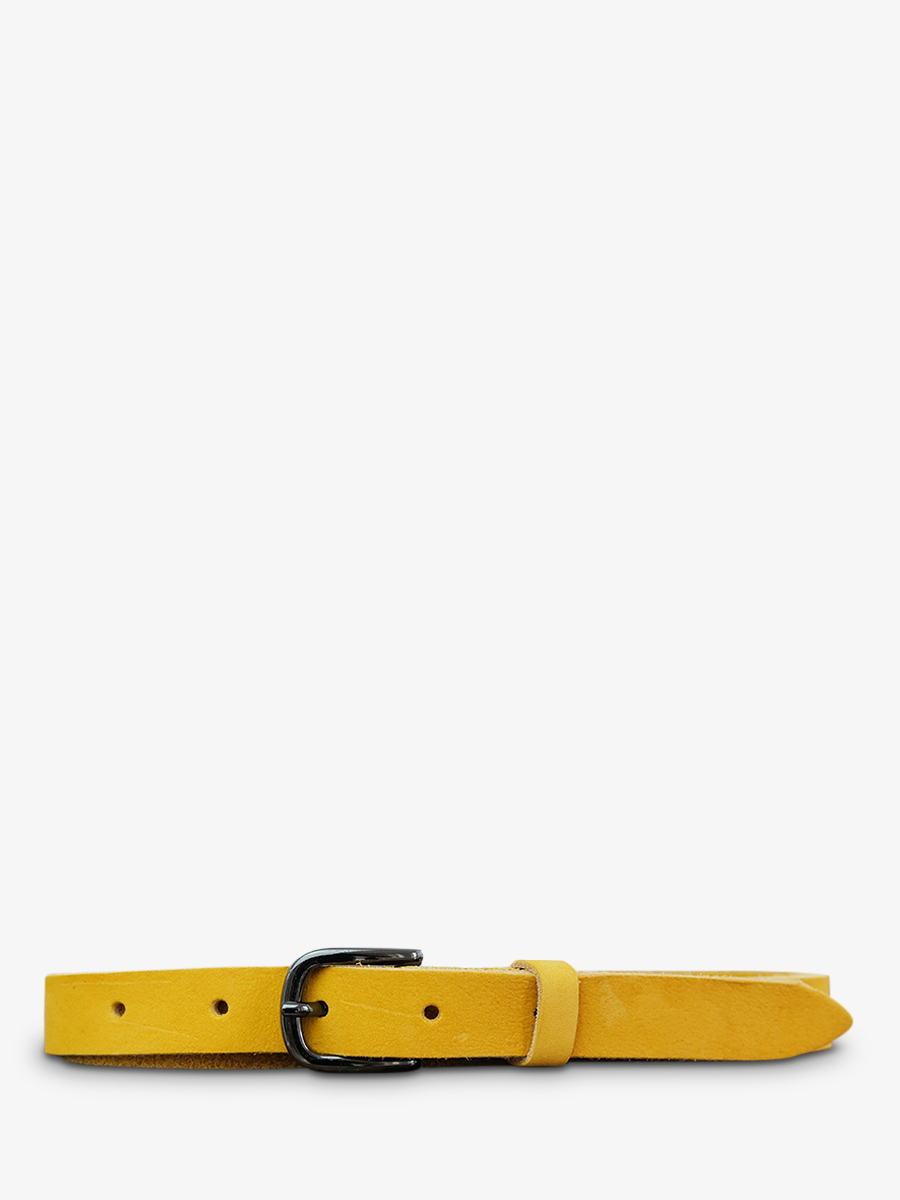 LaCeinture Magnifique nubuck 20mm Safran ceinture en cuir pour homme et femme Jaune PAUL MARIUS