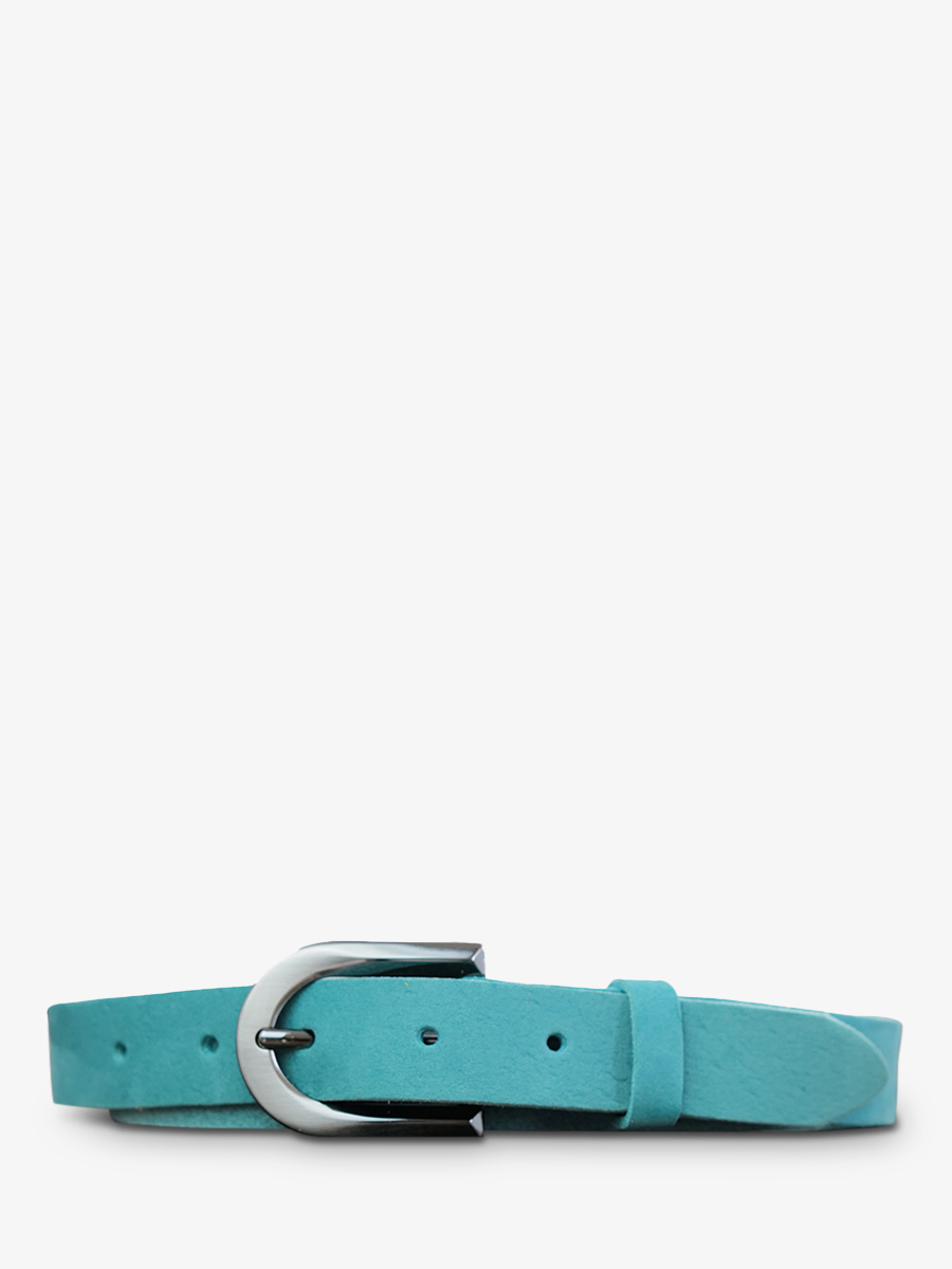 photo-vue-de-face-ceinture-en-cuir-pour-homme-et-femme-bleu-vert-laceinture-magnifique-nubuck-25mm-turquoise-paul-marius-cdv-25-n-tb