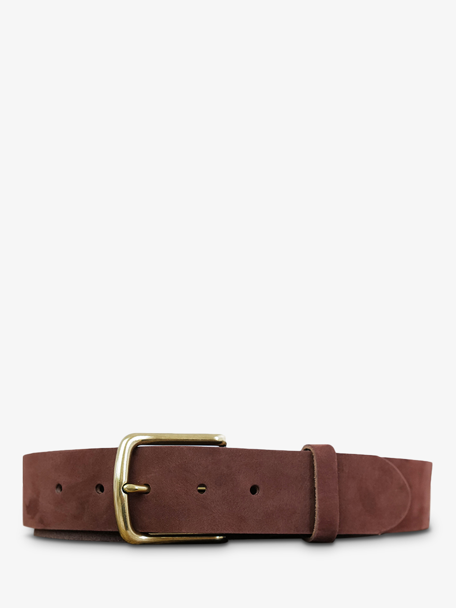 photo-vue-de-face-ceinture-en-cuir-pour-homme-et-femme-marron-laceinture-magnifique-nubuck-40mm-brun-paul-marius-cdv-40-n-mb