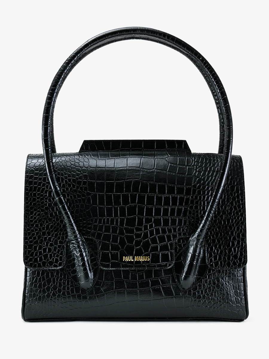 Colette M Alligator Noir de JaiM - Sac à main cuir femme noir | PAUL MARIUM