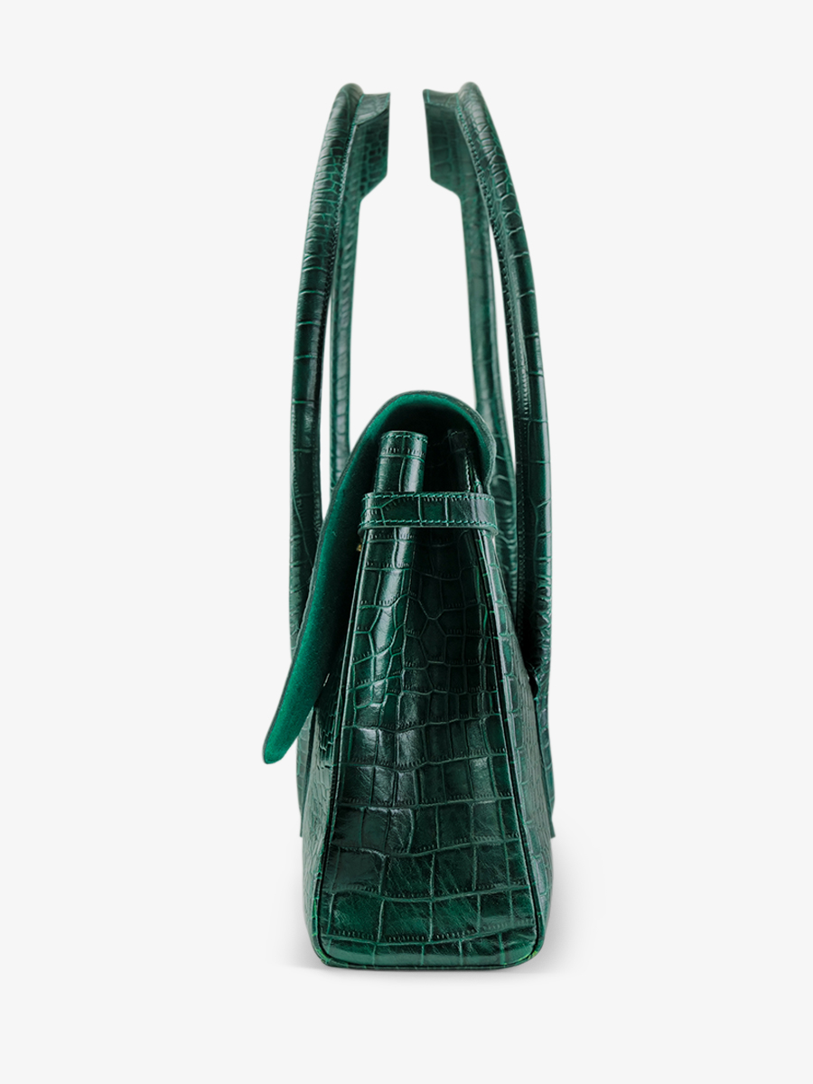 photo-vue-de-cote-sac-main-cuir-femme-colette-m-alligator-vert-paul-marius-w028m-a-dg