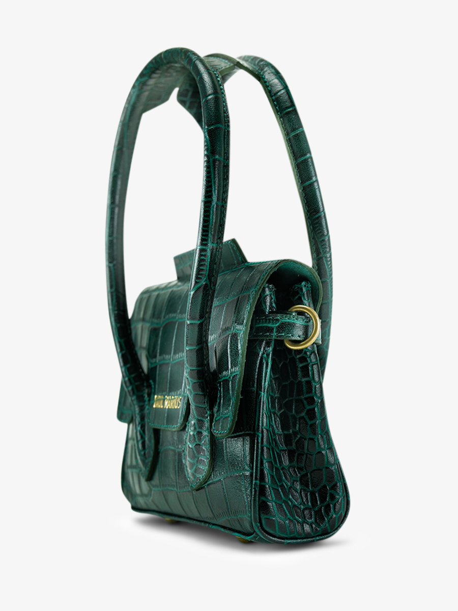 photo-vue-de-cote-sac-main-cuir-femme-colette-xs-alligator-vert-paul-marius-w28xs-a-dg