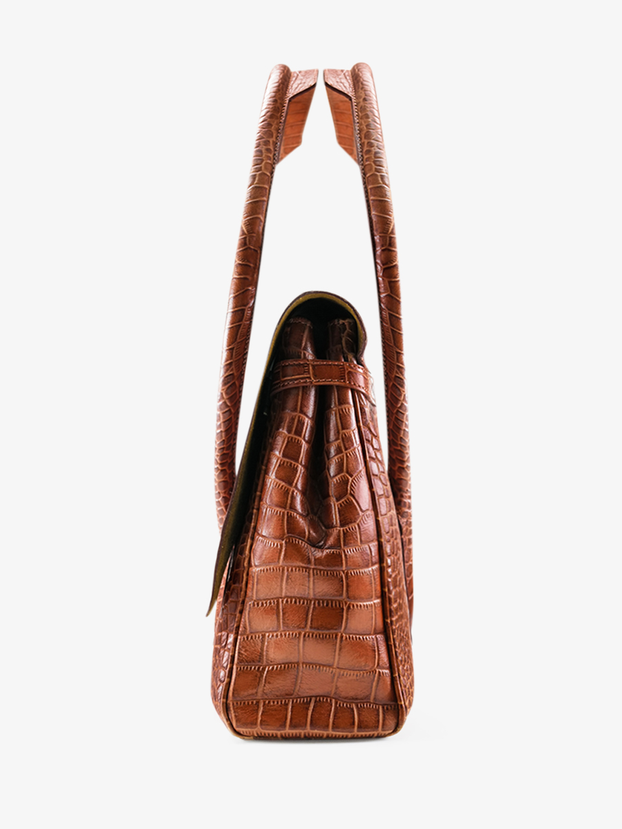 photo-vue-de-cote-sac-a-main-cuir-femme-marron-colette-m-alligator-cocktail-ambre-paul-marius-w28m-a-l