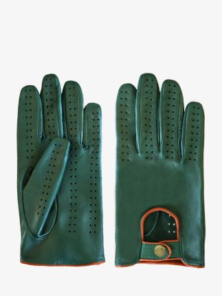 Gants Pilote Homme - Vert foncé / Naturel