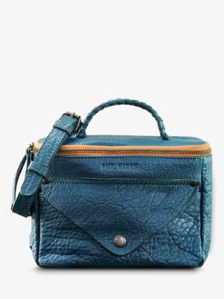 Le Mini Indispensable Bleu Piscine - sac bandoulière cuir femme Bleu