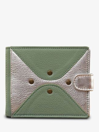 LePortefeuille Louise - Vert Amande / Argenté