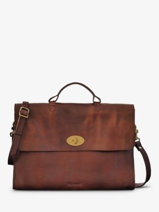 LeLundi Naturel - porte document cuir homme Marron