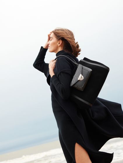 LeCaprice Pochette Croco - Vernis Noir 