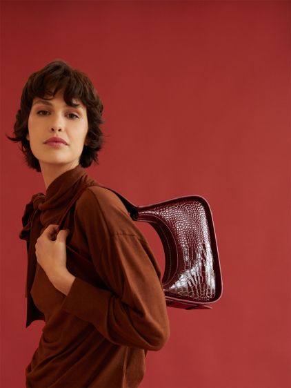 Victoire XS Croco - Vernis Bordeaux