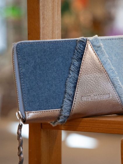 LePortefeuille Charlotte - Denim / Acier