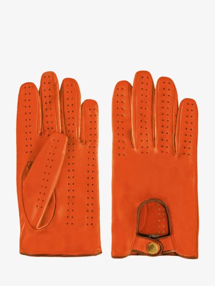 Gants Pilote Homme - Orange / Naturel